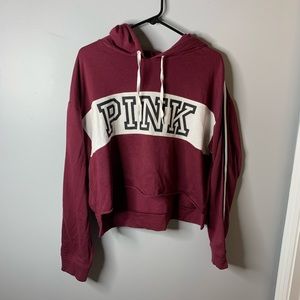 Pink Victoria’s Secret Cropped Hoodie